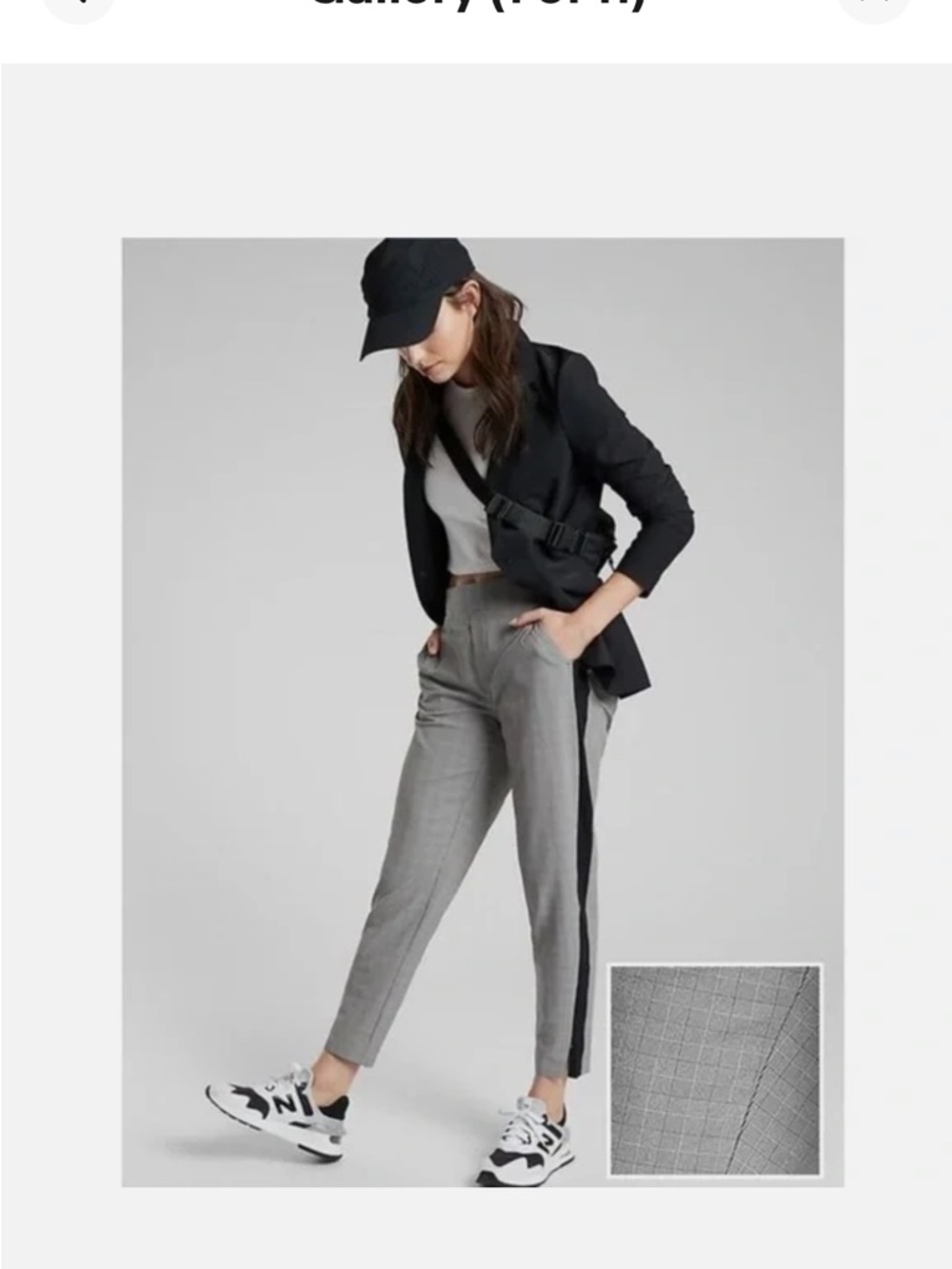 Athleta Brooklyn Mid Rise Ankle Pant - Black Plaid, Size 6